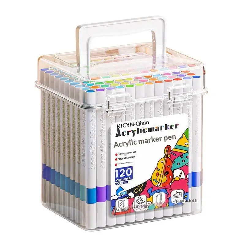 120 Colors Acrylic Paint Marker Pens Bright Pigment Quick Dry Perfect For Kids Drawing DIY Craft Projects