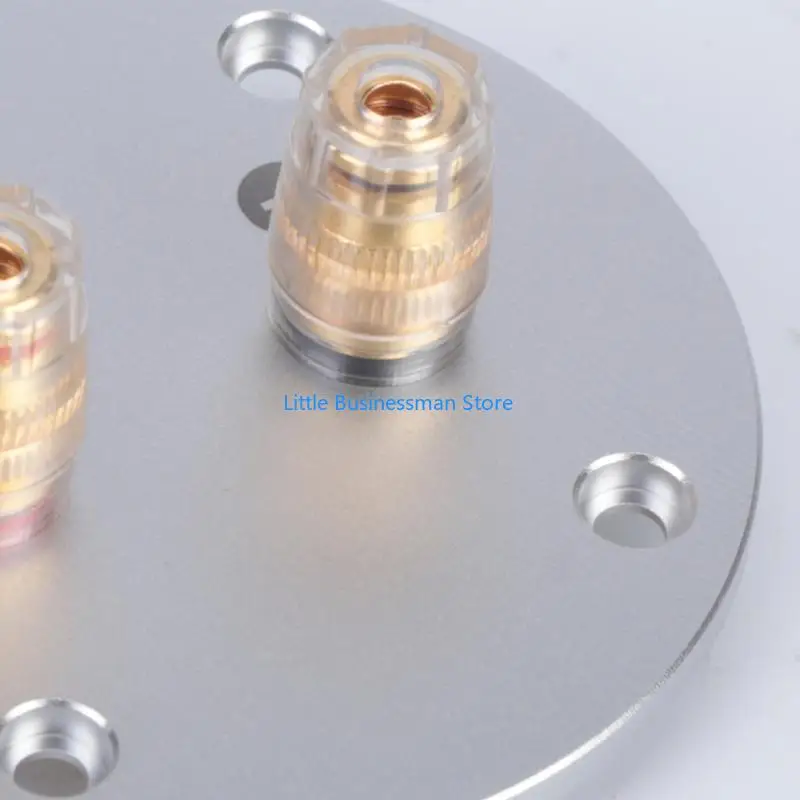 Speaker Back Plate Round 75mm Terminal Plate Round Speaker Binding Post Two Wire Connection for Speaker Repair, Rear Panel