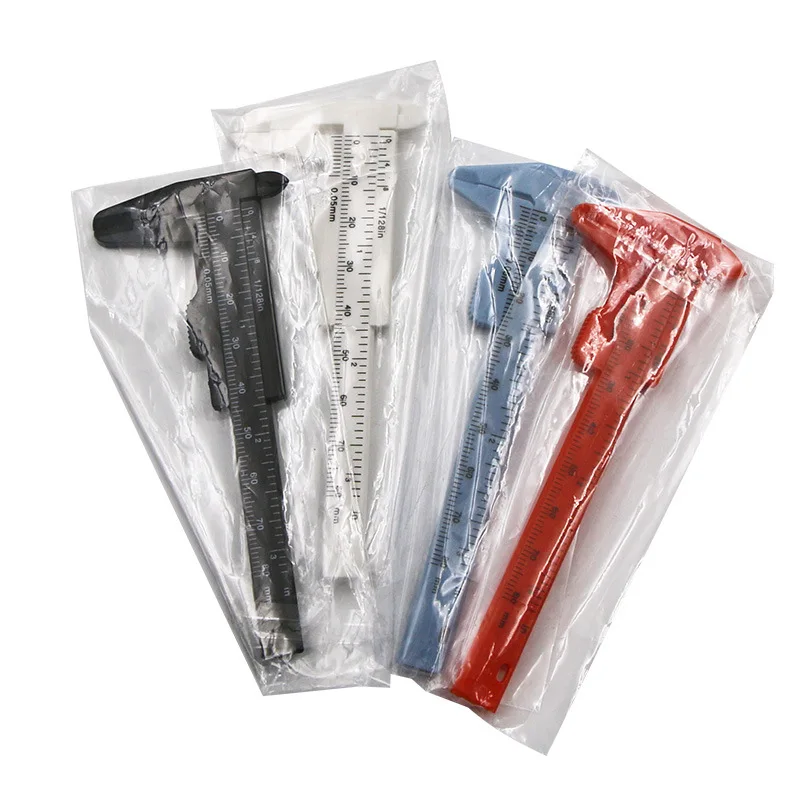 80mm Mini Plastic Sliding Vernier Caliper Gauge Measure Tool Ruler Micrometer