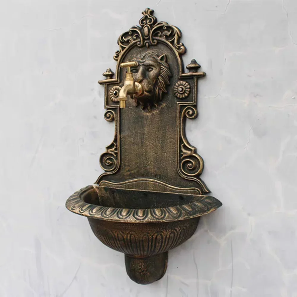 Antique Cast Iron Wall Mounted Wash Basin Home Garden Decor Heavy Metal Sink Patio   Hanging Handicraft Decoration