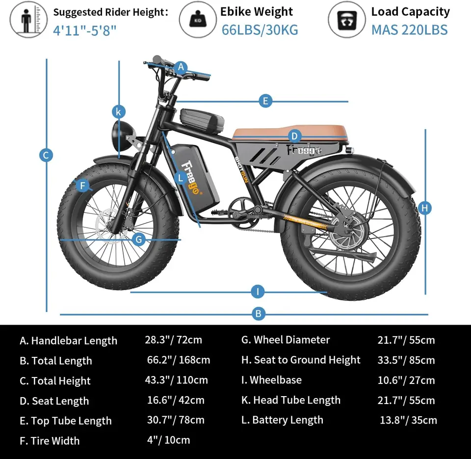 Freego F0 Electric Bike for Adults 1000W/48V/12.5AhOff Road Electric Bicycles 28MPH ebike 20x4 Fat Tires Electric Mountain Bike image 3