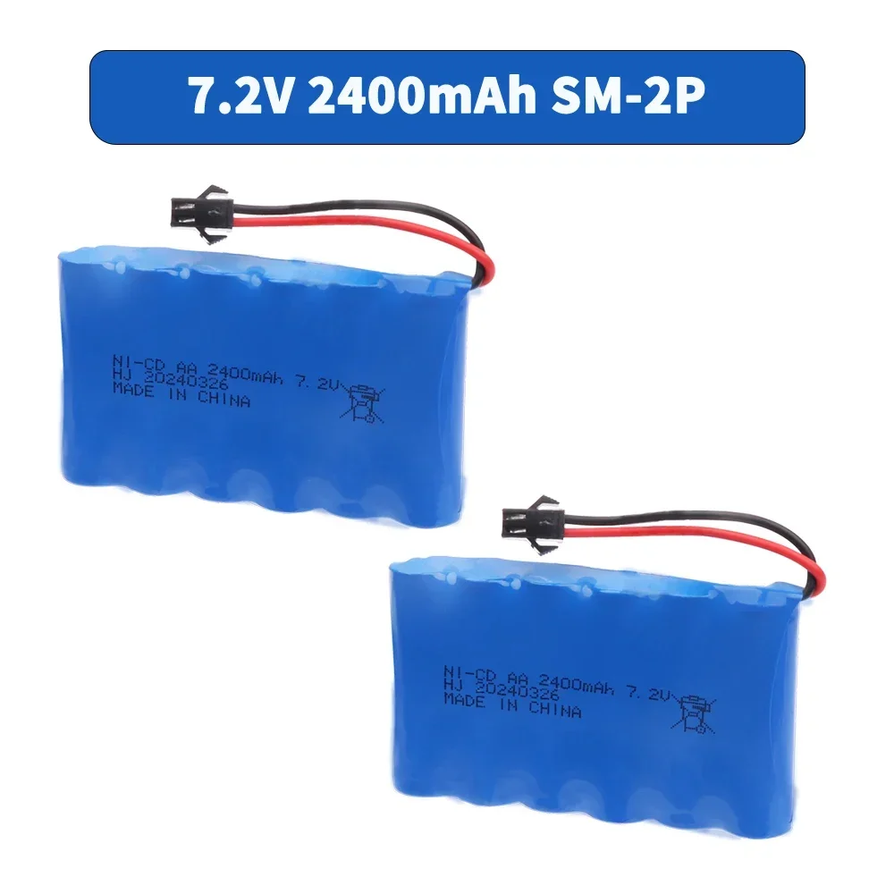 7.2V 2400mAh Ni-CD Oplaadbare AA Batterij met SM PLUG Voor Afstandsbediening Speelgoed Elektrische Auto accessoires 7.2 Volt M model