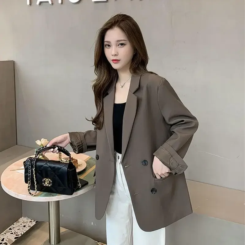 Insozkdg Spring Autumn Blazer Women Clothing Casual Curvy Women's Chic Blazer Street Style Universal Jacket Top Hot Sale New