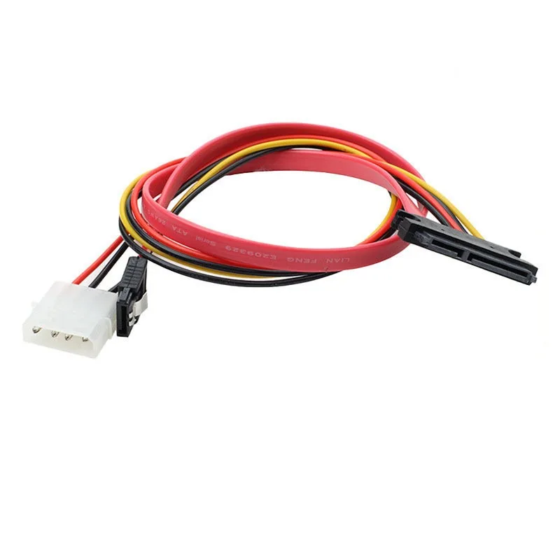 40cm SATA 7+15-pin Power Cable 22pin to SATA 7pin +4pin IDE Adapter Hard Disk Optical Cable for Desktop Computer 50cm