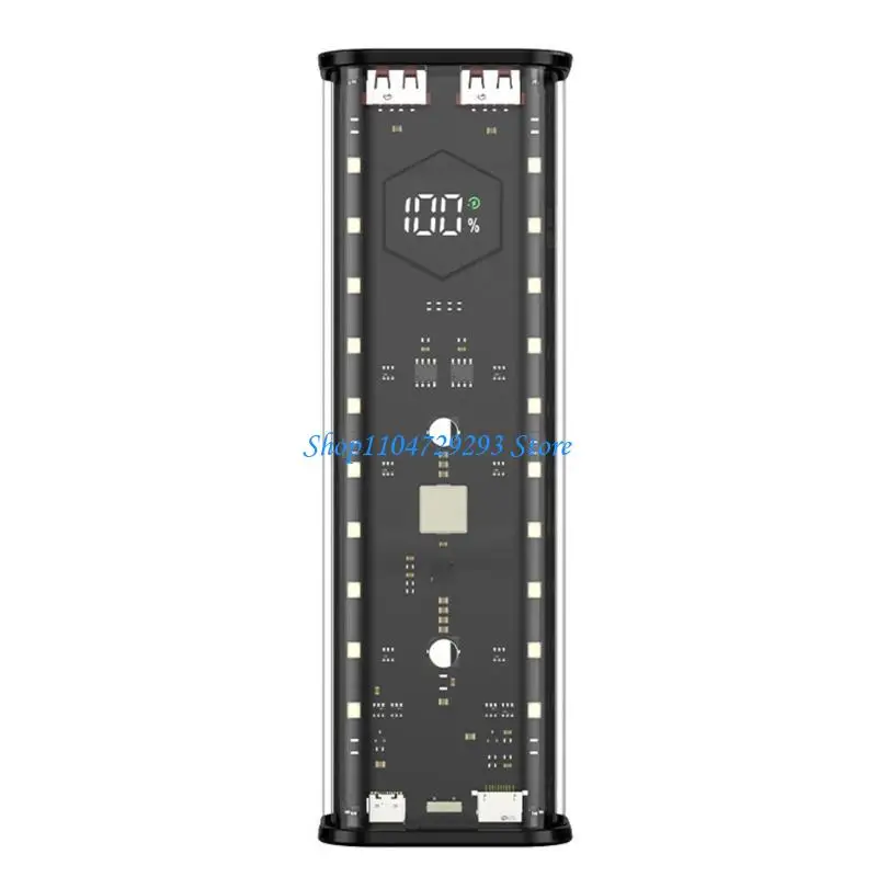 

Y2GD 4x21700 Battery Organizers Power Banks Box Quick Charging Enable Battery Holder Detachable Outer Case No Batteries