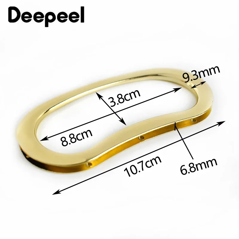 2Pcs Deepeel 3.8X8.8cm Metal Bags Handle Purse Frame Kiss Clasp Handbag Replacement Handles DIY Women Bag Hardware Accessories