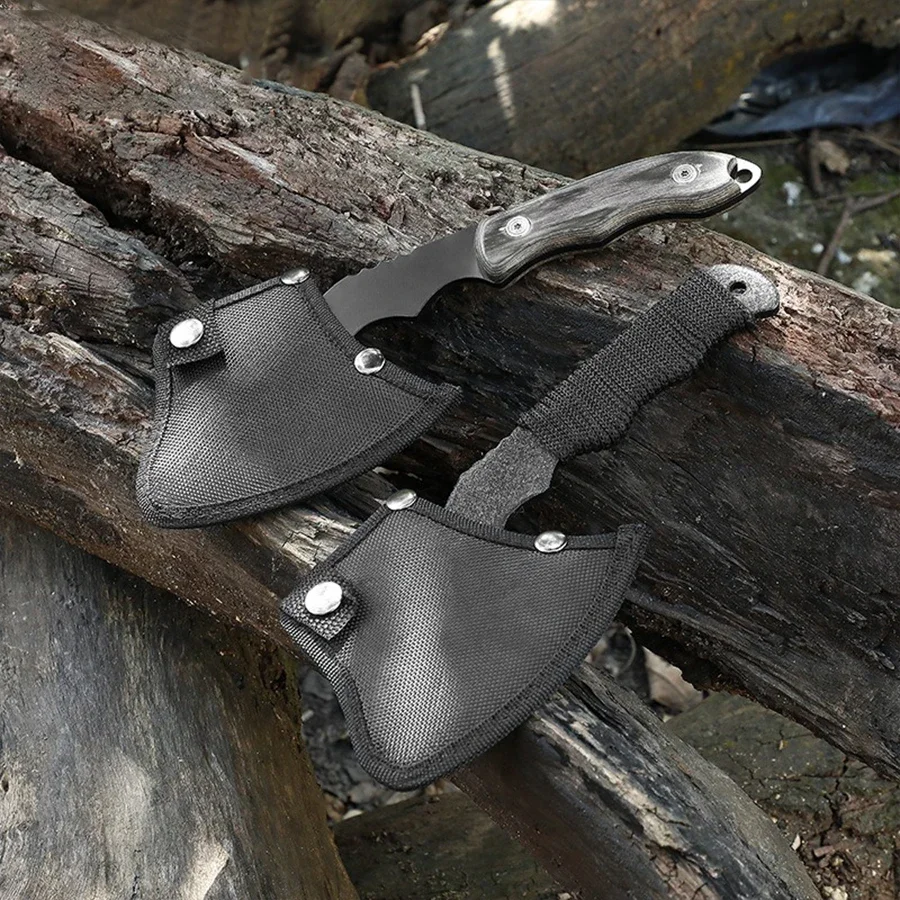 Versatile Outdoor Camping Axe with Multi-Functions, Wood Splitter, Rope Cutter, Fire Starter, and Self-Defense Tool WY9195