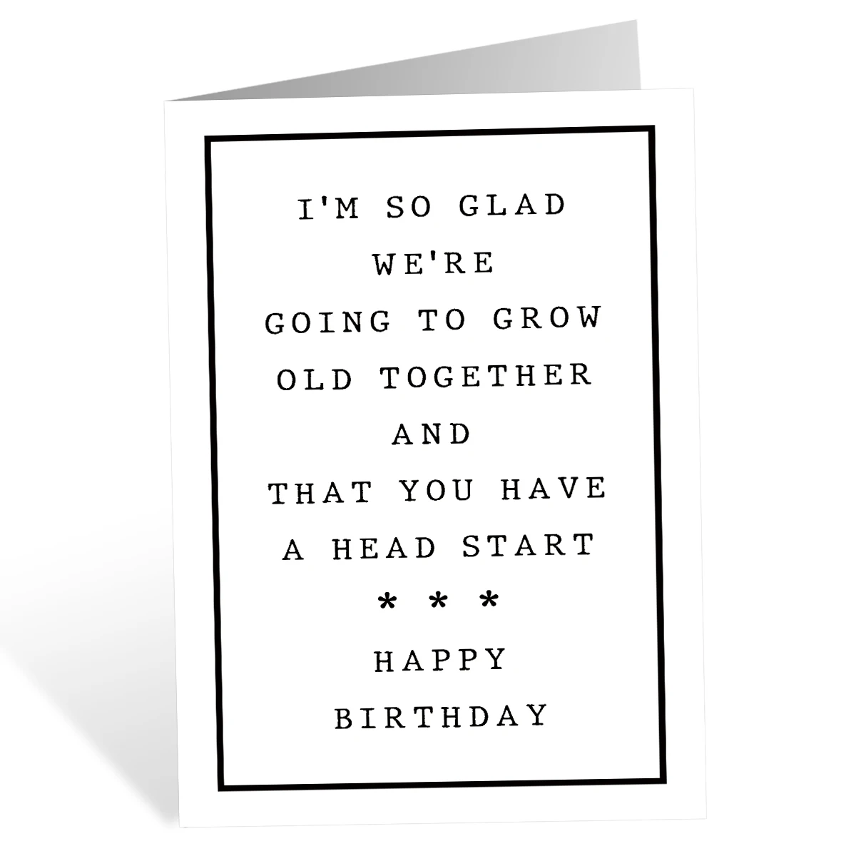 بطاقة عيد ميلاد مضحكة للزوج والصديق ، يسعدني أن نتقدم في السن معًا ، بطاقة مضحكة مع ظرف ، 1: