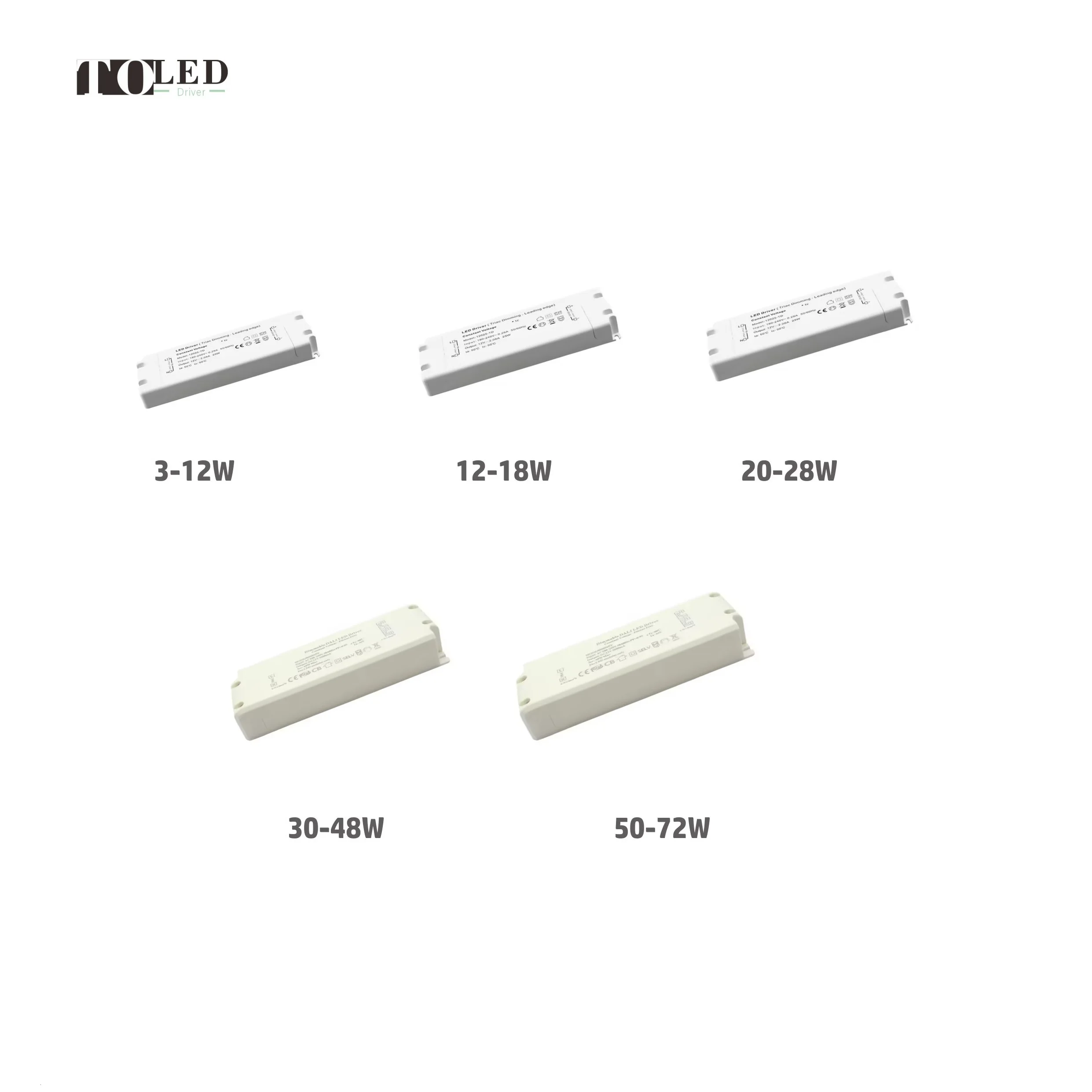 C.C DC90-277V,3W-72W DALI, TRIAC,0/1-10V Mini LED Dimming Power Supply Dimmable Driver Transformer Indoor IP20 PF0.9