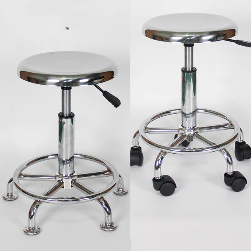 

403 Stainless Steel Swivel Bar Stool Round Adjustable Height Chair for Hospital Durable and Comfortable Bar Stool