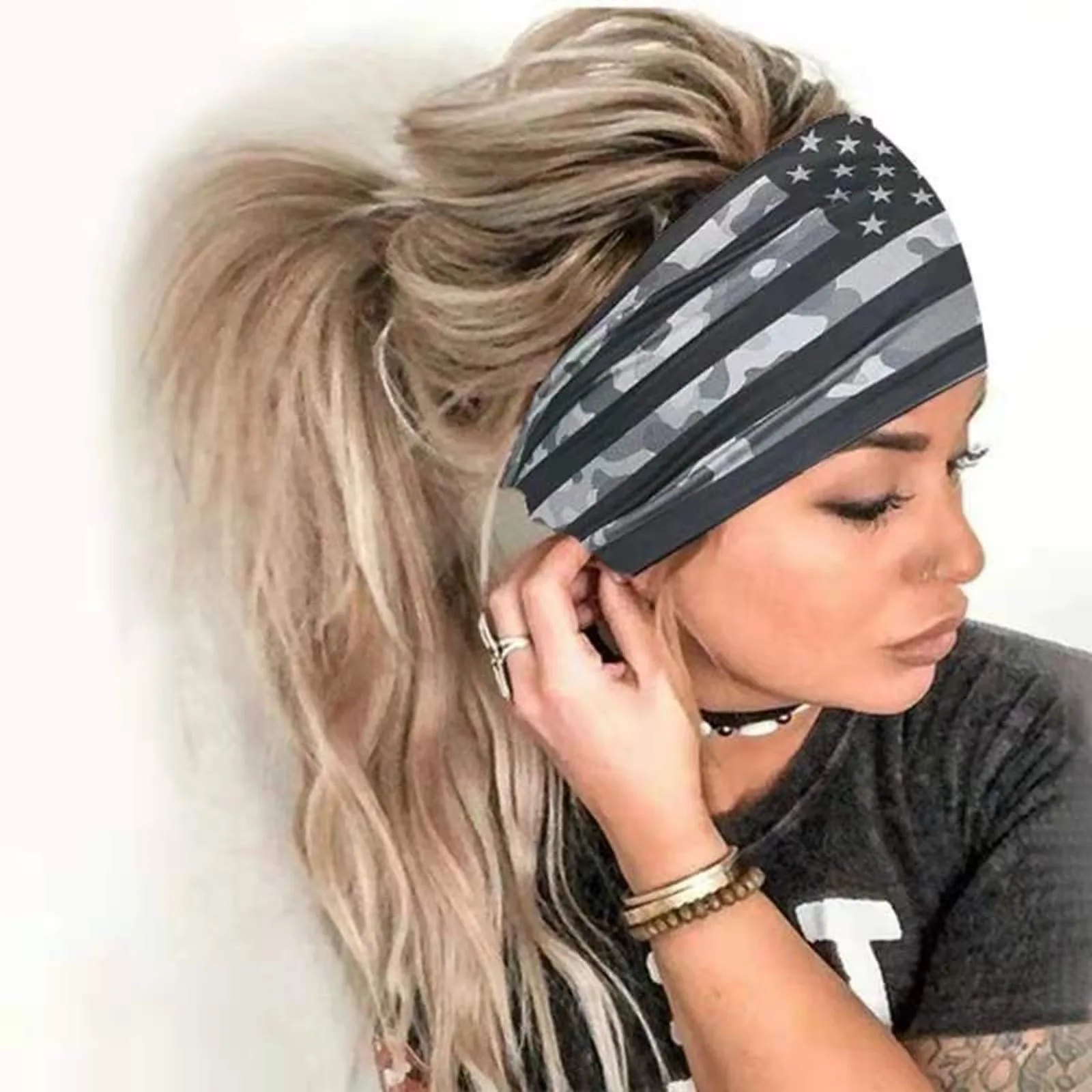 90’s Headband Bandana Head Headband Elastic Hair Headband Women Print Wrap Band Headband Pencil Headband for Women