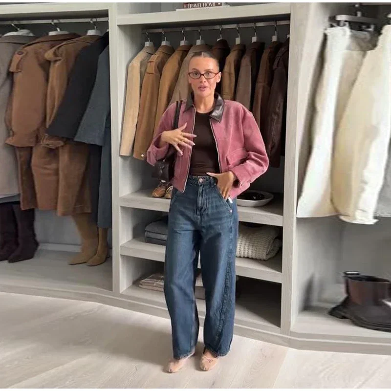 Damen Spitzen-Blazer-Jacke mit V-Ausschnitt, langen Ärmeln und Schnürung an der Taille, kurzer Mantel, Herbst 2026, High-Street-Oberbekleidung – Detail 29
