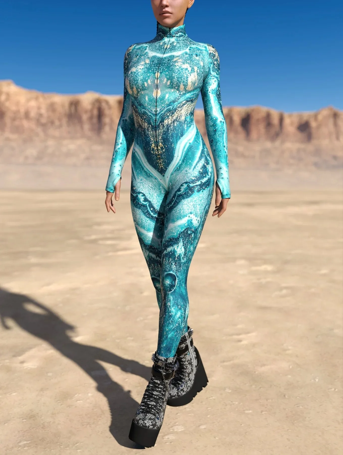 Damen Herren Muskel-Mensch Wüste Dazzle in Sieben Farben 3D-Druck Verkleidungs-Jumpsuit Halloween-Party Cosplay-Kostüme Outfit – Detail 32