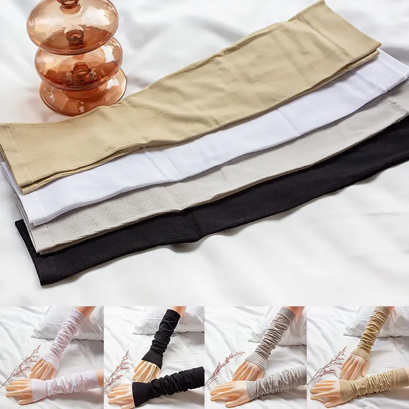 2Pcs Sport Cotton  Arm Case Summer Ice Silk Anti-Slip Sleeve Uv Sun Protect Sunscreen Unisex Arm Cover Elbow Sleeve Cuff