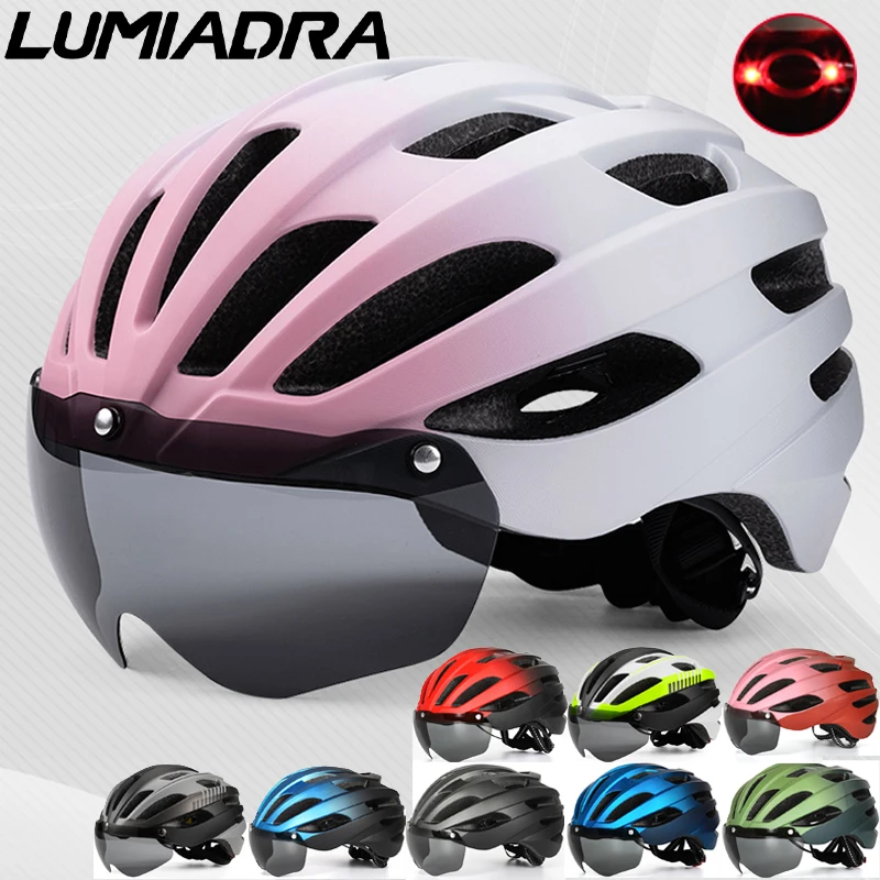 

Перезаряжаемый светодиодный велосипедный шлем с магнитными ветрозащитными очками, сверхлегкий велосипедный шлем для взрослых, безопасный дорожный велосипедный шлем