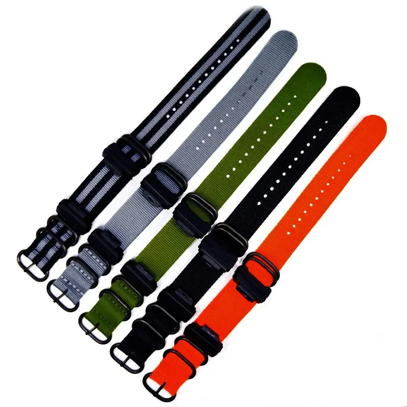 البقرة حلقة مشبك حزام النايلون ل كاسيو G-صدمة GSHOCK GA100 GA400 DW5600 M5610 محول المطاط موصل 16 مللي متر استبدال الحزام