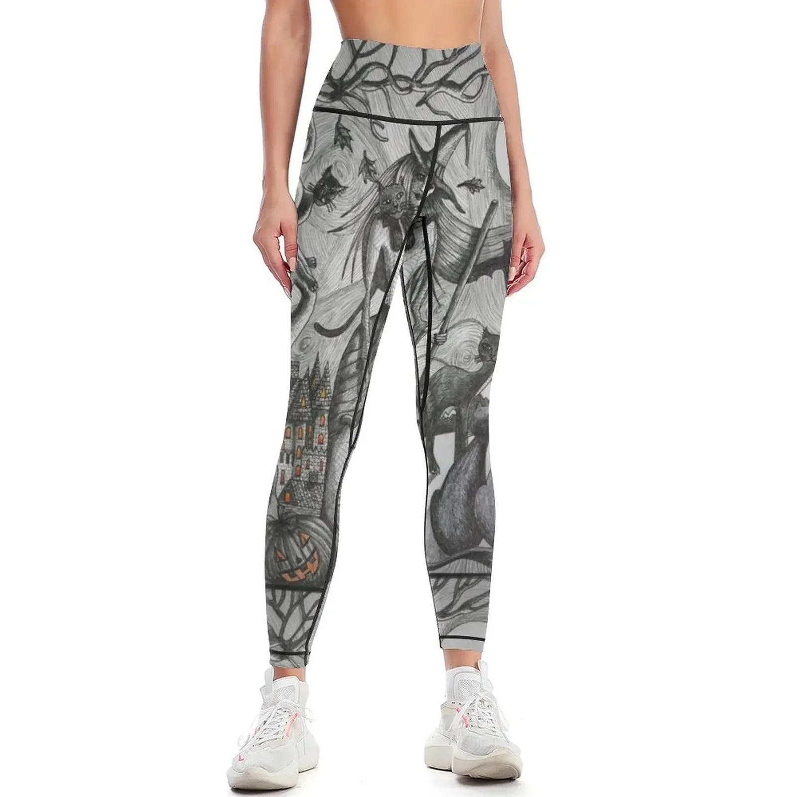 

Witches Cats Leggings sports for gym Fitness clothing Legging sport push up tights for Womens Leggings