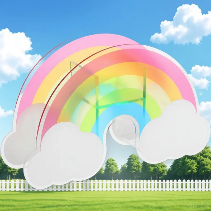 1Pcs Creative Rainbow Pen Holder Acrylic Pen Organizer Desktop Storage Container for Stationery Makeup Brushes Jewelry