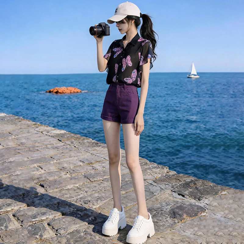ensemble-chemise-a-manches-courtes-et-jeans-style-color-block-tendance-style-urbain-nouvelle-collection-ete-streetwear