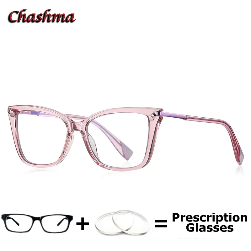 

Women Prescription Lenses Optical Myopia Glasses Cat Eye Transparent Computer Working Progressive Eyewear Light Frame Teens