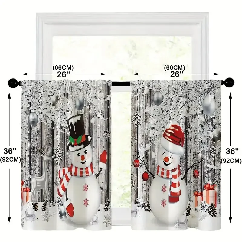 

Ретро Рождественская сцена снеговика - шторы для сумок-полюсов, украшение для спальни и гостиной, украшение для дома, рождественское украшение