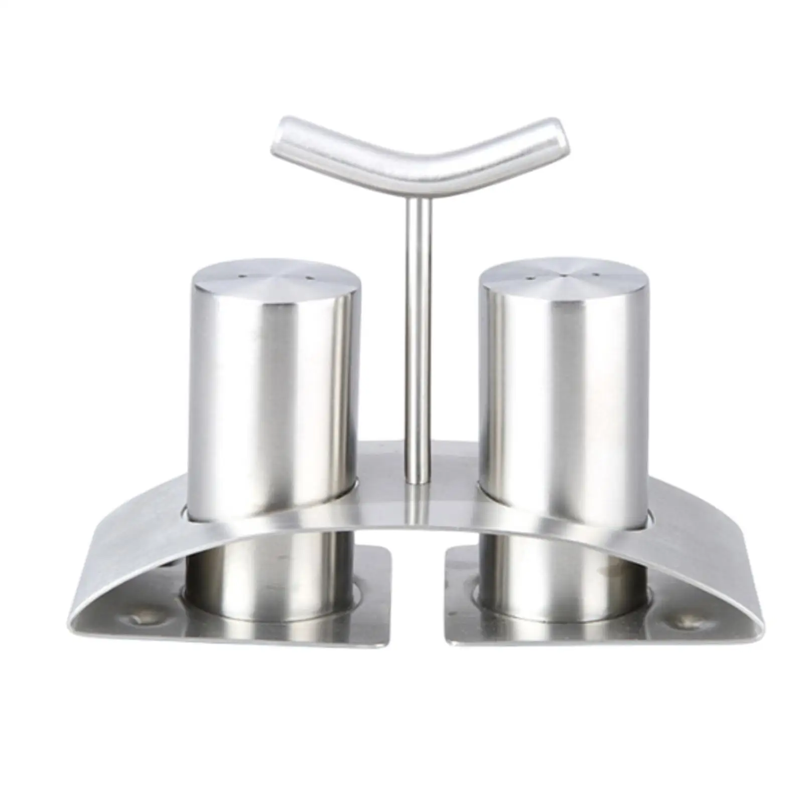 2x Stainless Steel with Holder Kitchen Cruet Kitchen Utensil Seasoning Jar Condiment Jars for Table Wedding Camping BBQ Cooking