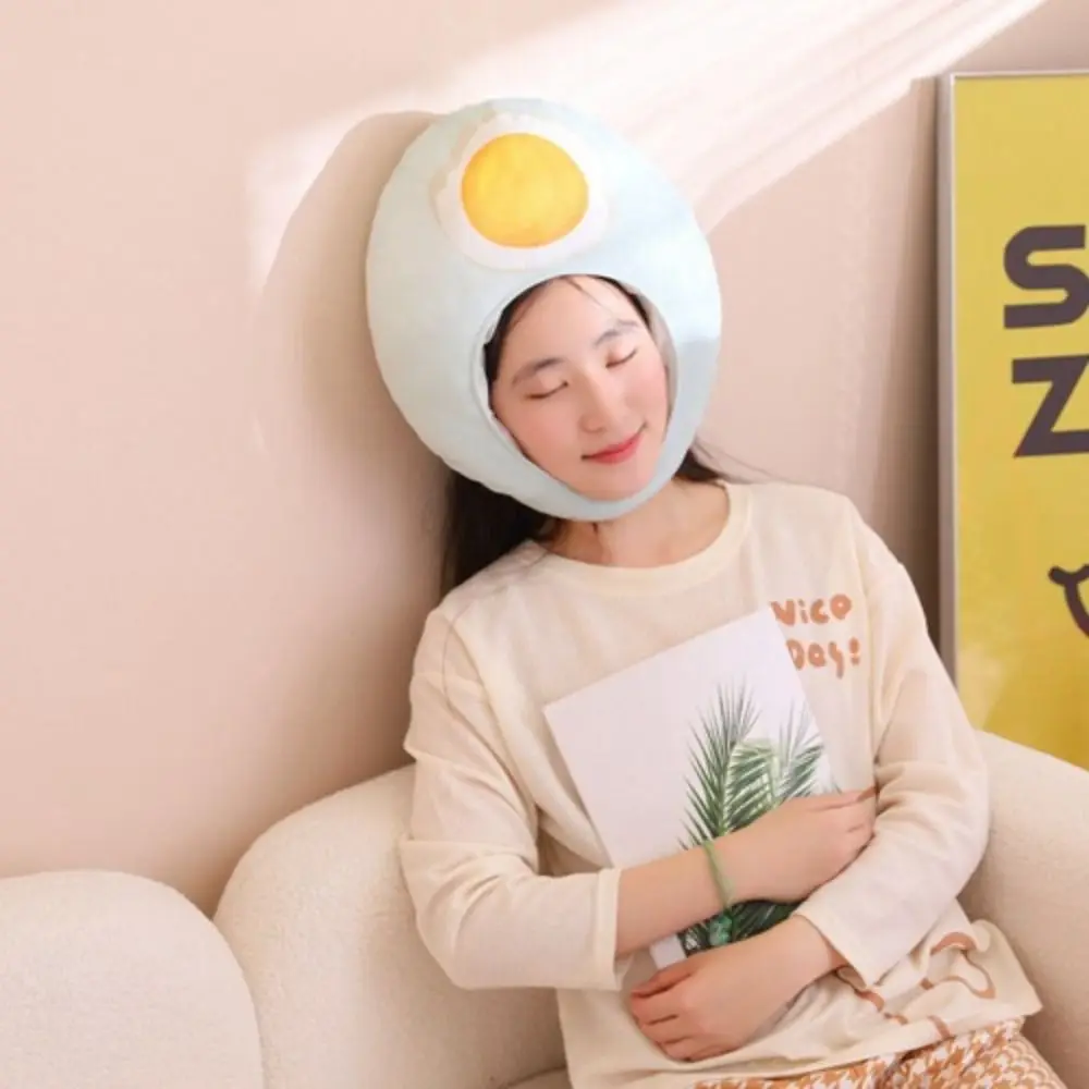 

Novelty Plush Duck Egg Head Cover Funny Soft Plush Head Cover Unique Comfortable Cartoon Head Cover Performance Use