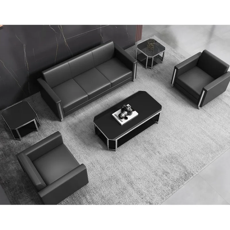 Sofa furnitur ruang tunggu kantor pabrik set Sofa santai kulit PU Sofa penerimaan Modern kontemporer