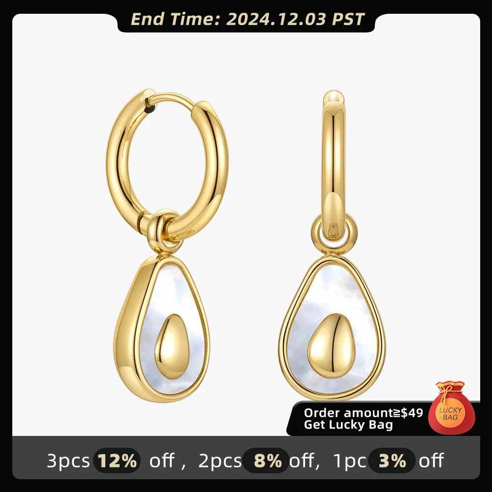 ENFASHION Avocado Drop Earrings For Women Gold Color Fruit Earings Fashion Jewelry 2021 Gifts Stainless Steel Kolczyki E211314