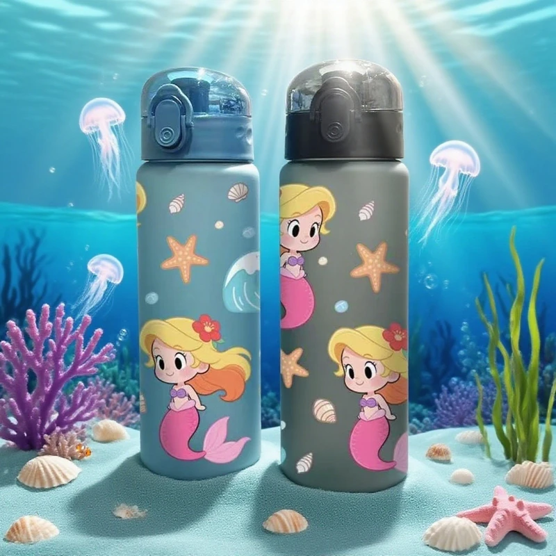 3D Printed 780ML Mermaid Pattern Water Cup - Vivid Color Print, Food-Grade Material, Must-Have for Fantasy Style Lovers