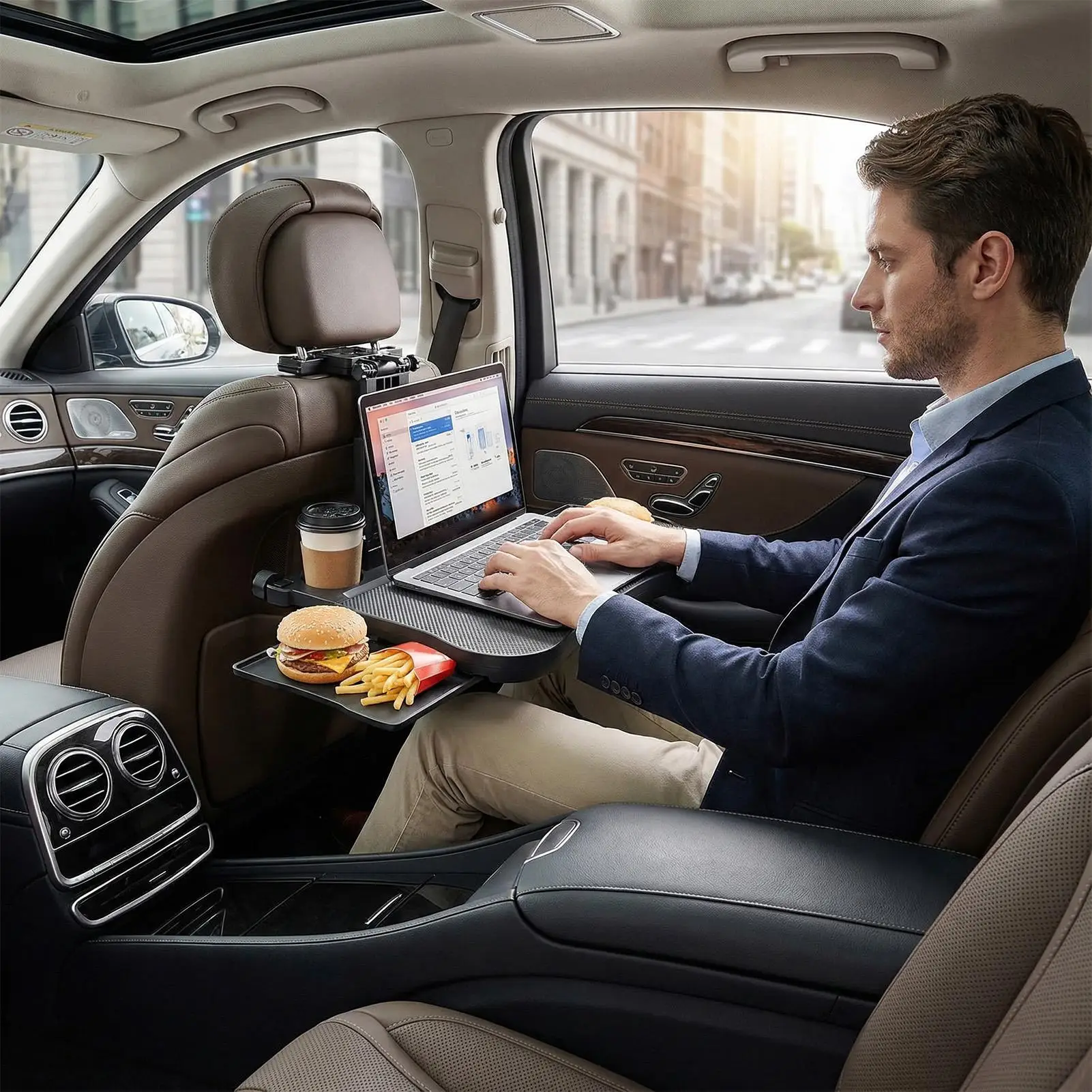 

Car Seat Table Foldable Adjustable High Load-bearing Table Back Headrest Seat Eating Food Trays For Trailer RV Truck Automotive