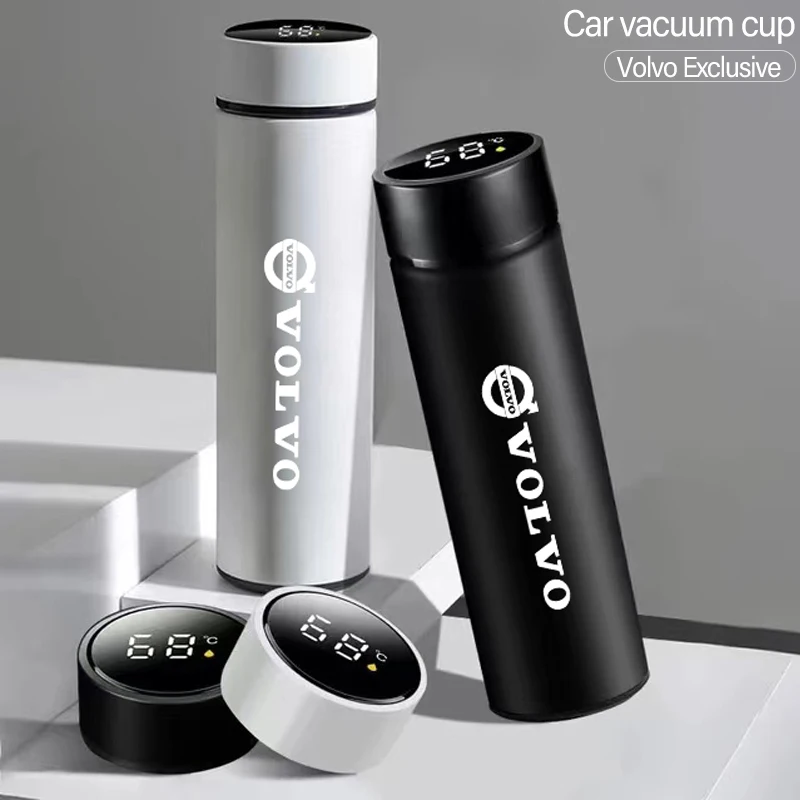 Car Logo Thermos Leakproof Cup Portable Bottle Auto Accessorie For Volvo Rdesign V60 V40 XC90 S60 C30 XC60 V50 V70 S90 AWD XC40