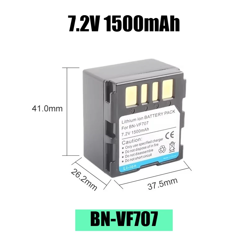Batterie de caméra 7.2V 1500mAh BN-VF707 pour JVC VF733 MG505 VF714AC MG57 MG77