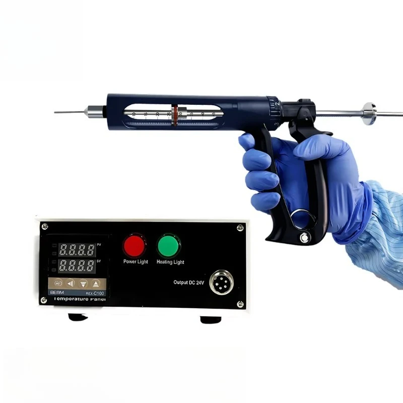 Small Portable Semi Auto Electric Heating Adjusted Distillate Thick Juice Oil Syringe Gun