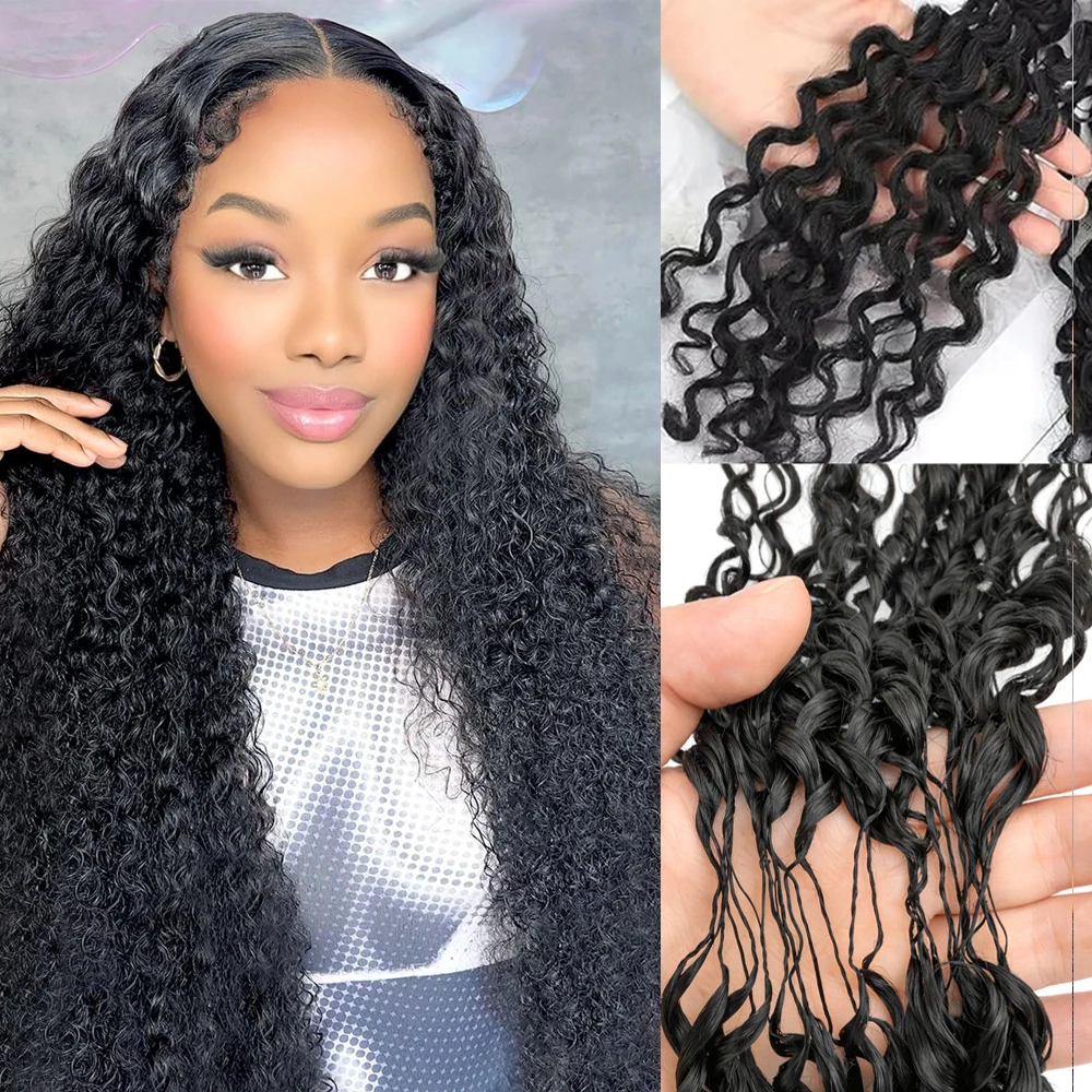 

Волосы для наращивания крючком из натуральных волос, глубокая волна, для женщин, многоразовые, предварительно разделенные, для плетения в стиле бохо