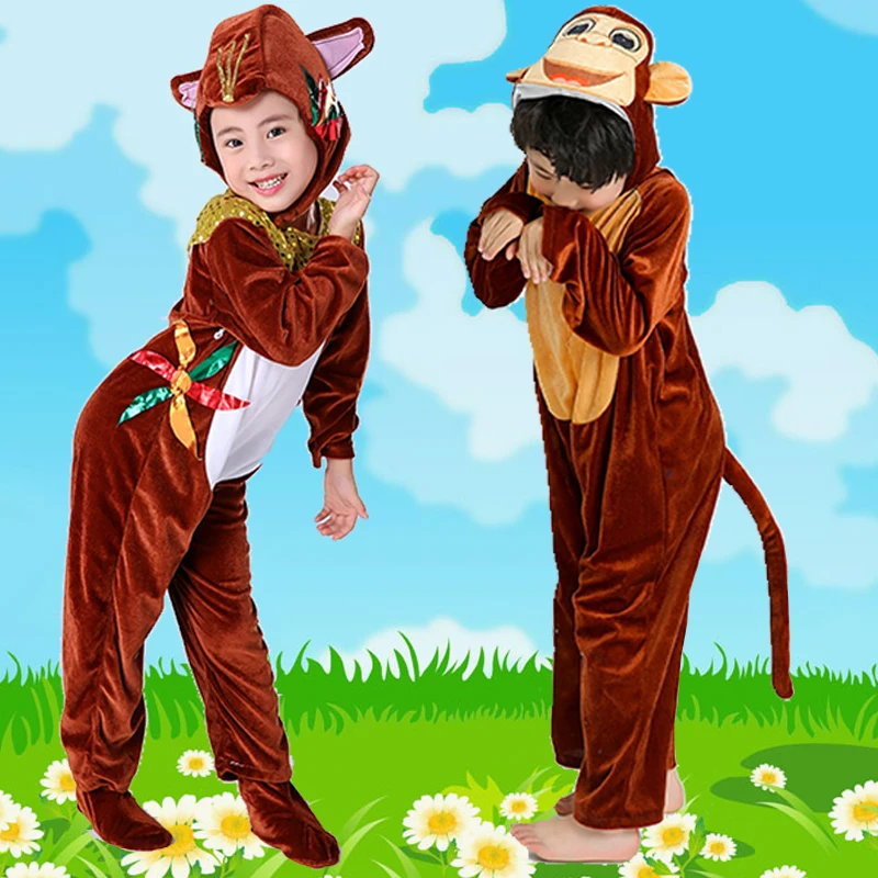 Halloween Children's Animal Performance Costume Kindergarten Monkey Performance Clothes Little Animal Learn to Catch the Moon...