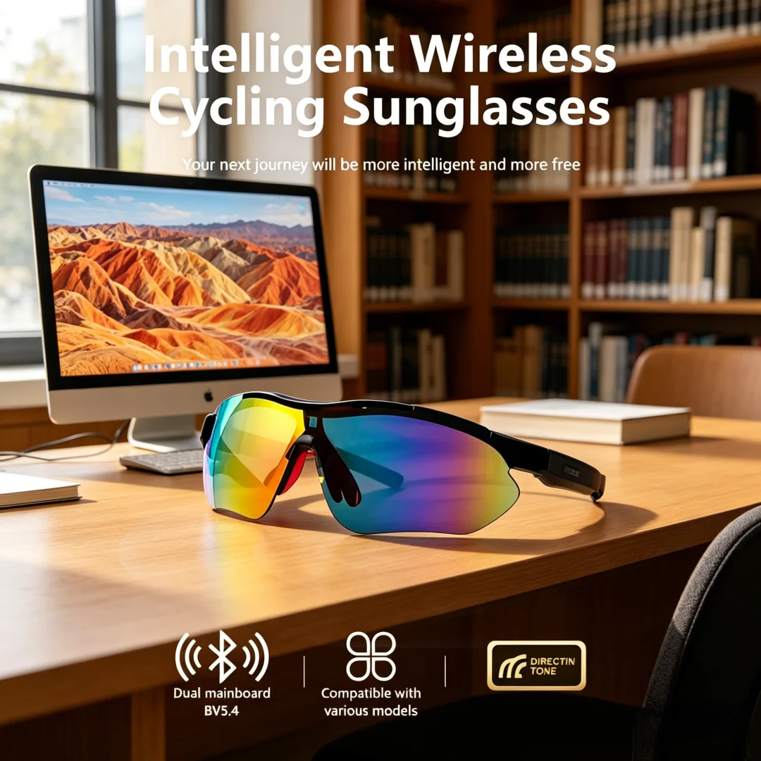 

Futuristic AI Smart Glasses Exclusive Cycling Bluetooth Smart Glasses Premium Audio AI Voice Assistant Ultimate UV400 Protection