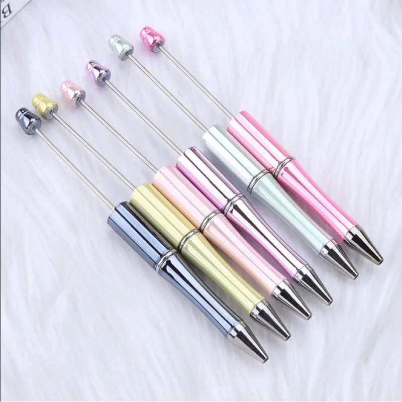 15Pcs DIY Handmade Beaded Pen Student Beadable Ballpoint Pen Student Office Stationery Gift Pens for Writing Korean Stationery