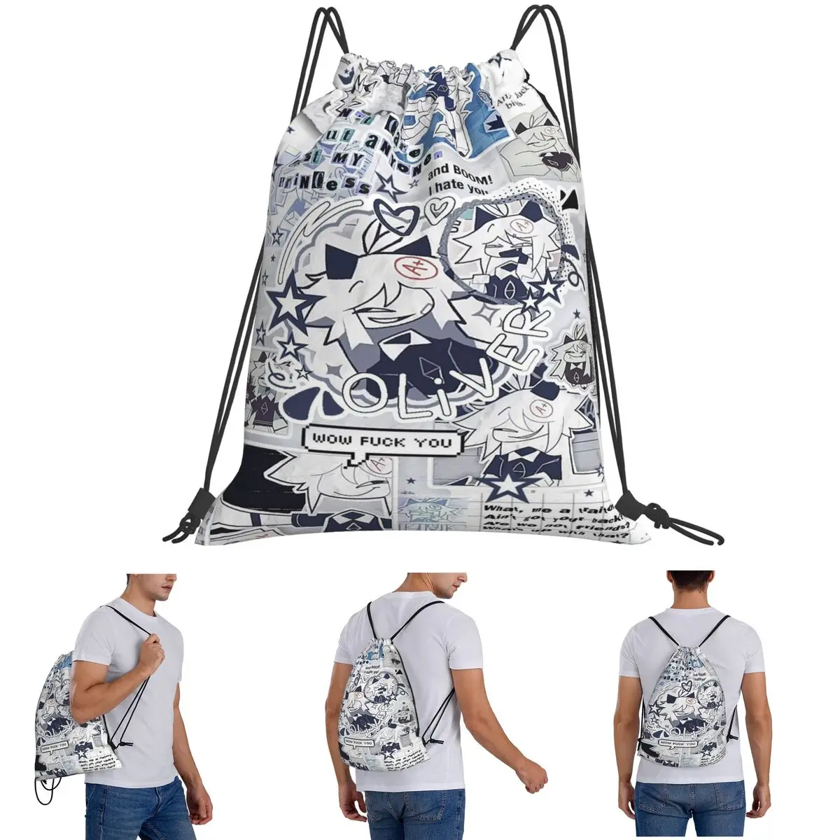 Fundamental Paper Education Oliver Backpacks Fashion Drawstring Bags Sports Bag Book Bags for Man Woman School