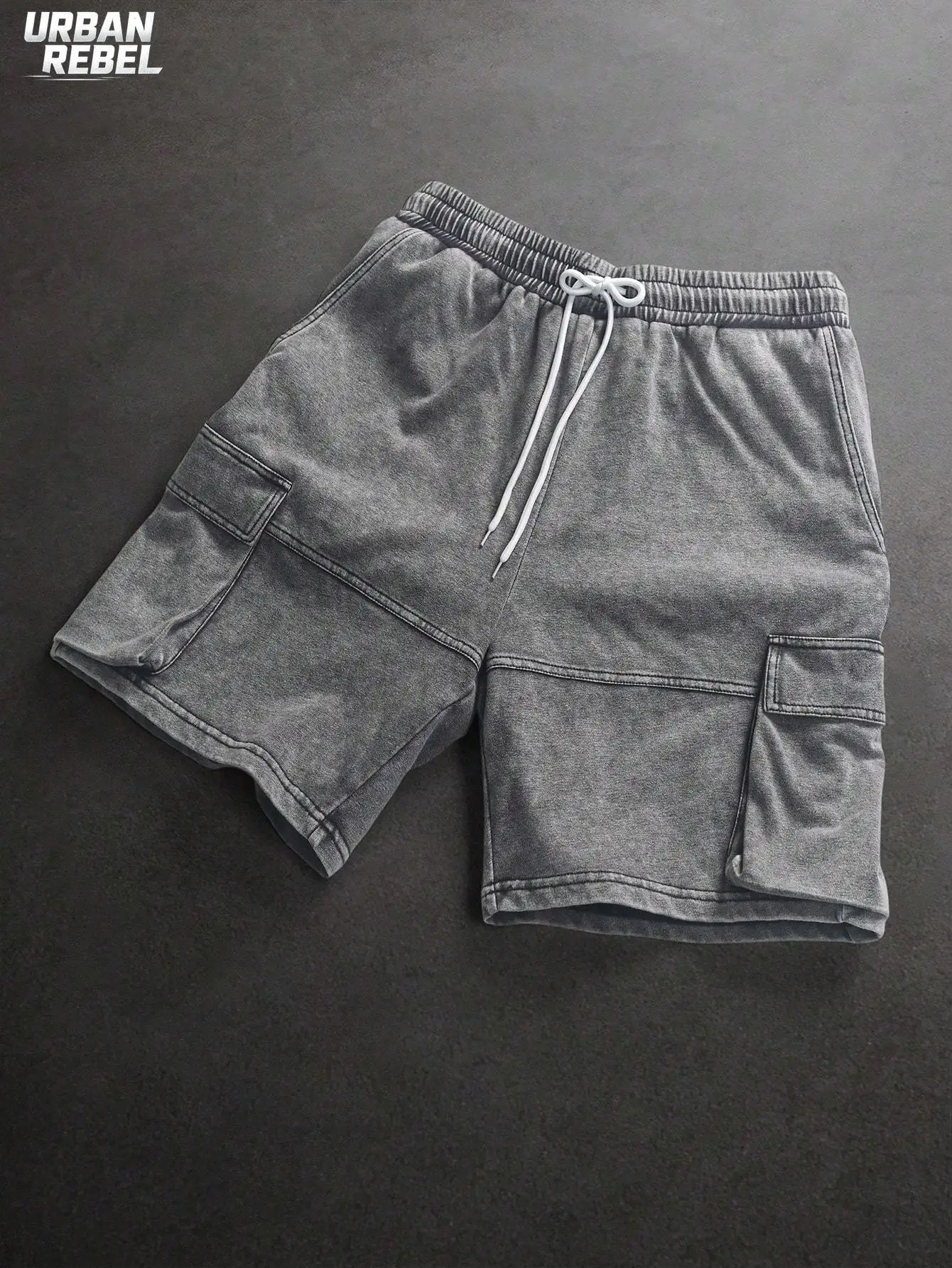 Y2k Retro Vintage Streetwear Men's Baggy Cargo Shorts Vintage Wash Drawstring Waist Multi Pocket Casual Daily Jogging Gym Shorts