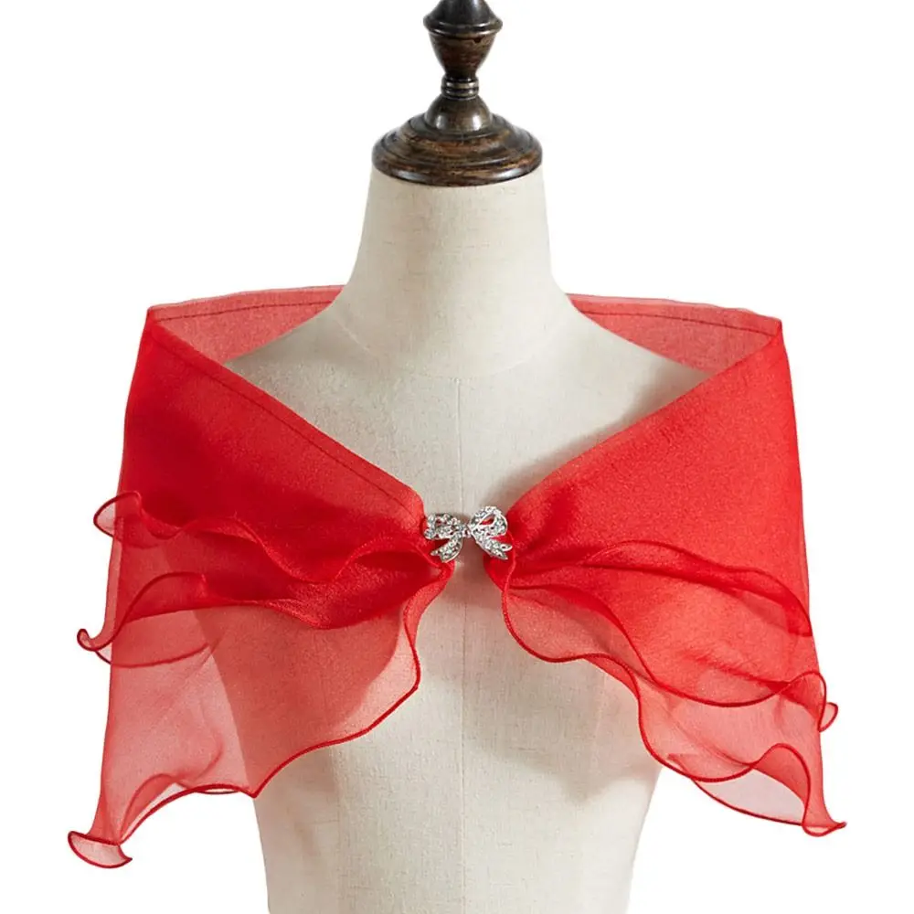 Women Casual Elegant Wedding Cape Bridal Shawl Dress Cloak Lace Sleeve Shrug