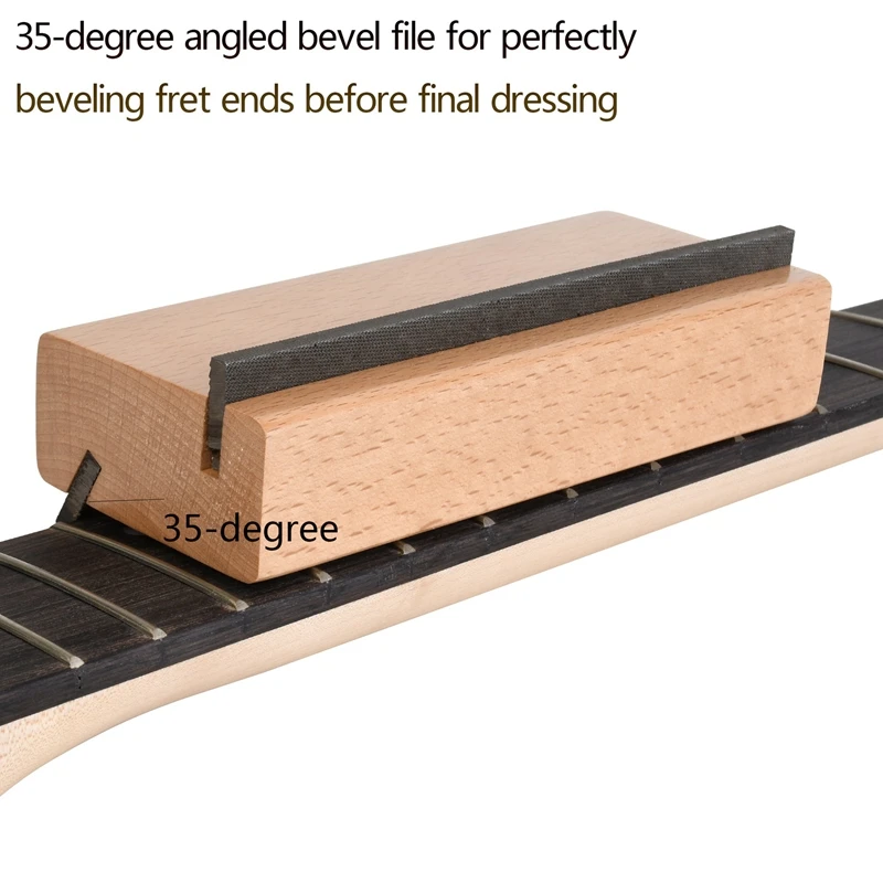 Muspor 2-In-1 Guitar Pinset Maple Bevelling File 35° And 90° Angle Dual Bevelling File Repair Tool