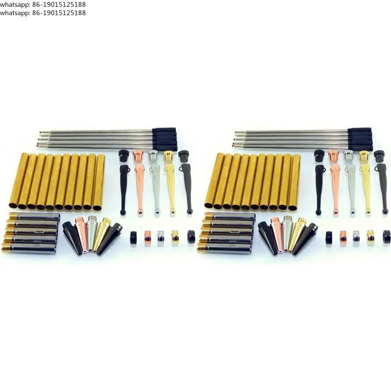 NEW  Woodturning Fancy Slimline Pen Kit Set of 10 Mixed Colours, Twist Mechanism