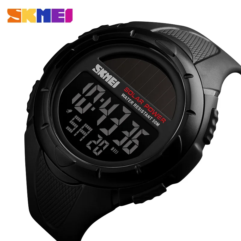 

SKMEI 1405 Solar For Power Enviormentally Alarm Male Clock reloj hombre Men Luminous Watches Sport Digital Mens Wristwatches