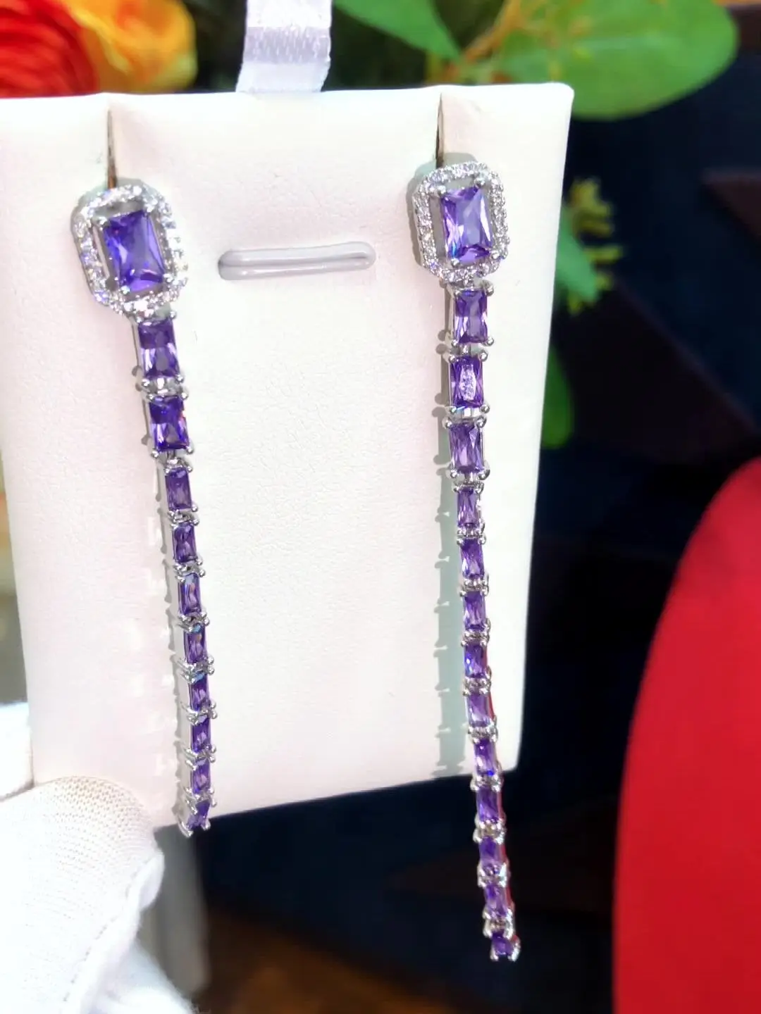 

Missvikki Crystal Pendant Earrings High Quality Luxury Tassel Jewelry For Women Modern Geometric Dangle Earrings Friends Gift