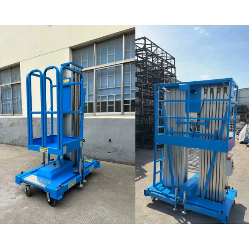 Aluminum Alloy Mobile Scissor Lift Single Mast Double Mast Hydraulic Electric Lightweight Aerial Work Platform