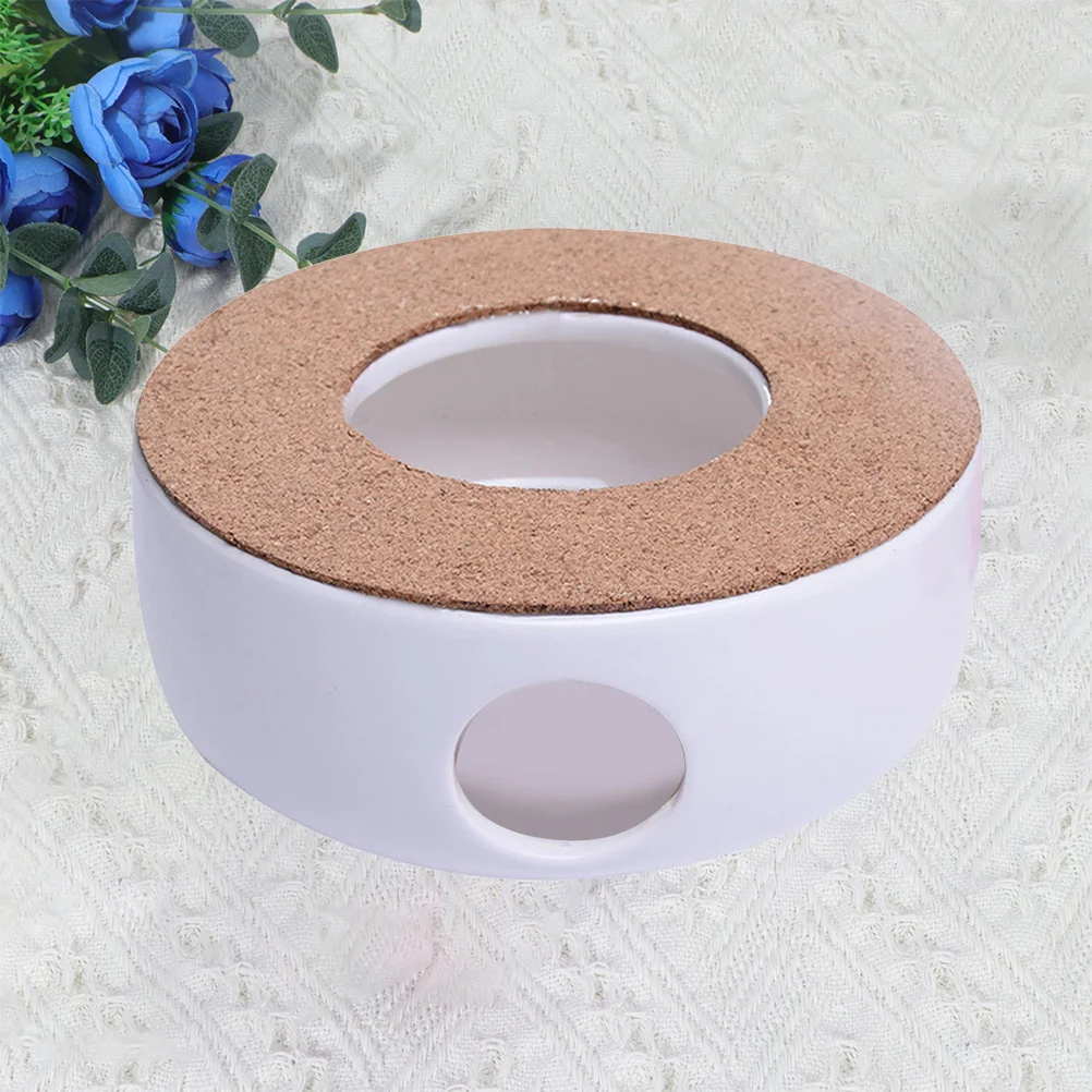 1pc Ceramic Holder Round Vent Design For Tea Warmer Milk Heater Home Office Cafe Decor Kitchen Barware Accessory