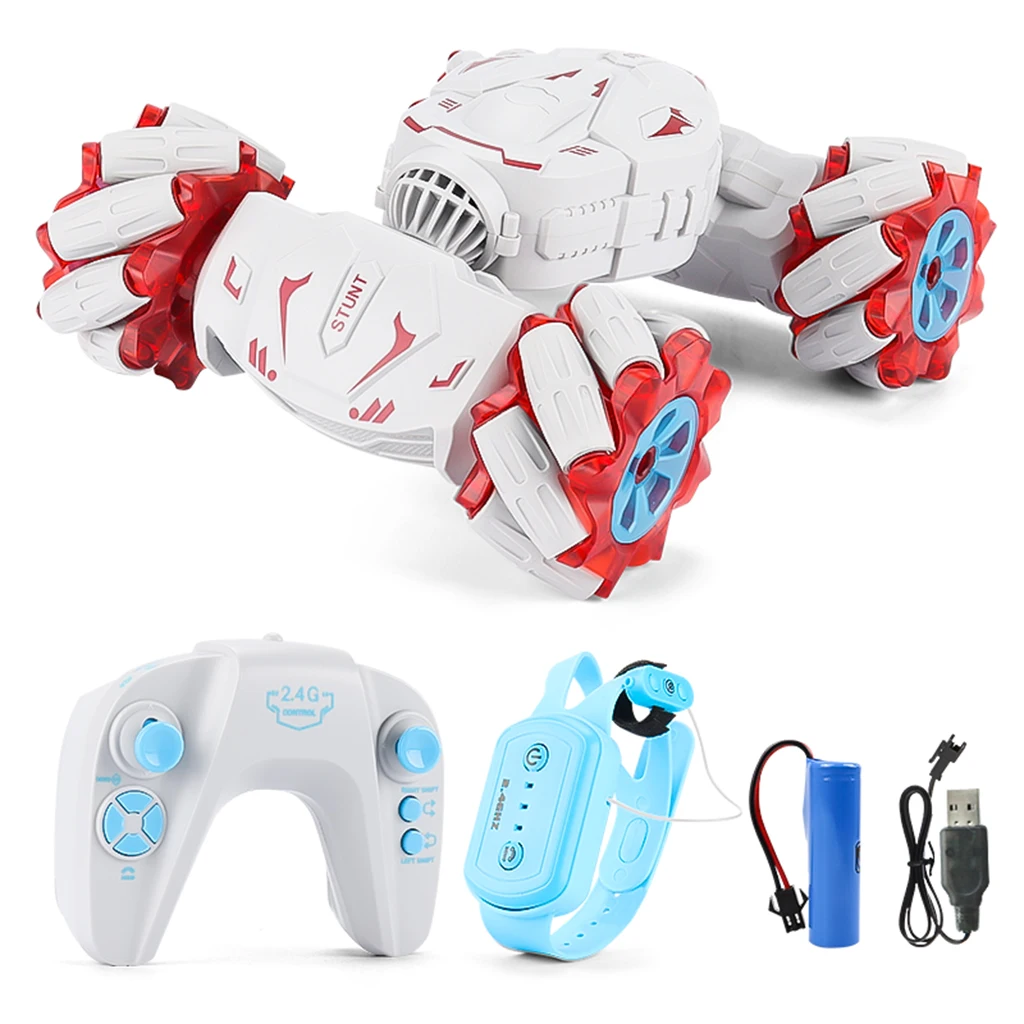 

JC06 2.4Ghz Remote Control Twist Stunt Car Gesture Watch Remote Control RC Deforming Vehicle Cars LED Light Boys Kids Toy