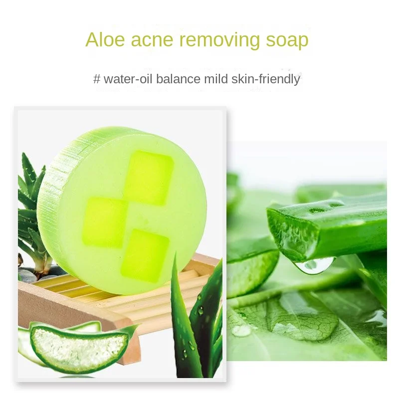 2 Stück Aloe handgemachte ätherische Seife zum Peeling Akne markiert erfrischende Öl kontrolle Reinigungs gesicht