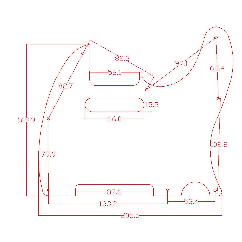 Dopro 8 Hole Tele Guitar Pickguard Tele Scratch Plate Fits American/Mexican FD Telecaster Black/White Grid